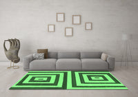 Machine Washable Oriental Emerald Green Modern Rug, wshabs1928emgrn