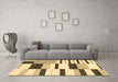 Machine Washable Abstract Brown Modern Rug in a Living Room,, wshabs1929brn