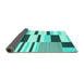 Sideview of Abstract Turquoise Modern Rug, abs1929turq