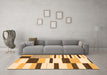 Machine Washable Abstract Orange Modern Area Rugs in a Living Room, wshabs1929org