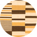 Round Abstract Orange Modern Rug, abs1929org