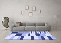 Machine Washable Abstract Blue Modern Rug, wshabs1929blu