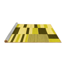 Sideview of Machine Washable Abstract Yellow Modern Rug, wshabs1929yw