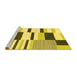 Sideview of Machine Washable Abstract Yellow Modern Rug, wshabs1929yw