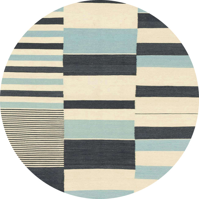 Round Abstract Vanilla Gold Modern Rug, abs1929