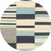 Round Abstract Vanilla Gold Modern Rug, abs1929