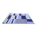 Sideview of Machine Washable Abstract Blue Modern Rug, wshabs1929blu