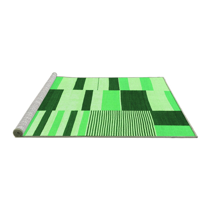 Sideview of Machine Washable Abstract Green Modern Area Rugs, wshabs1929grn