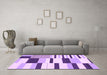 Machine Washable Abstract Purple Modern Area Rugs in a Living Room, wshabs1929pur