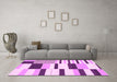 Machine Washable Abstract Pink Modern Rug in a Living Room, wshabs1929pnk