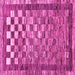 Square Machine Washable Checkered Pink Modern Rug, wshabs192pnk