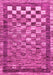 Machine Washable Checkered Pink Modern Rug, wshabs192pnk