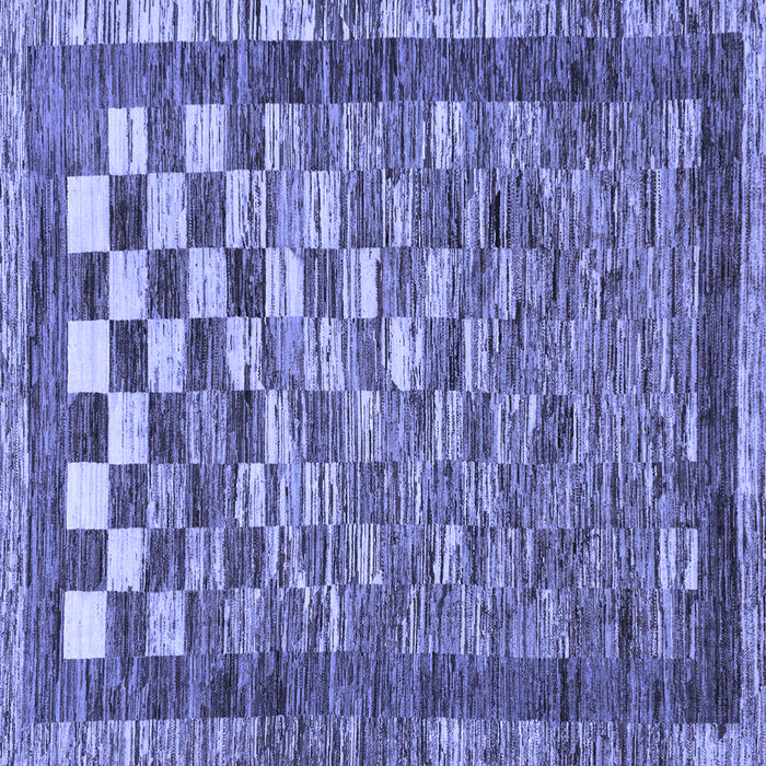 Square Checkered Blue Modern Rug, abs192blu