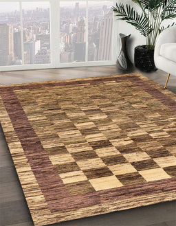 Machine Washable Abstract Saddle Brown Rug in a Family Room, wshabs192