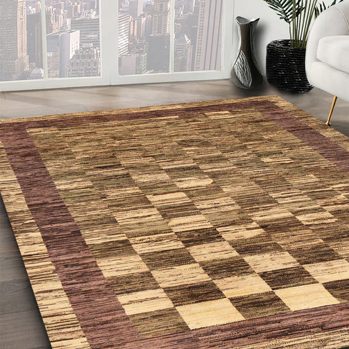 Machine Washable Abstract Saddle Brown Rug in a Family Room, wshabs192