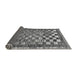 Sideview of Checkered Gray Modern Rug, abs192gry