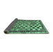 Sideview of Checkered Turquoise Modern Rug, abs192turq