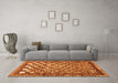 Machine Washable Checkered Orange Modern Area Rugs in a Living Room, wshabs192org