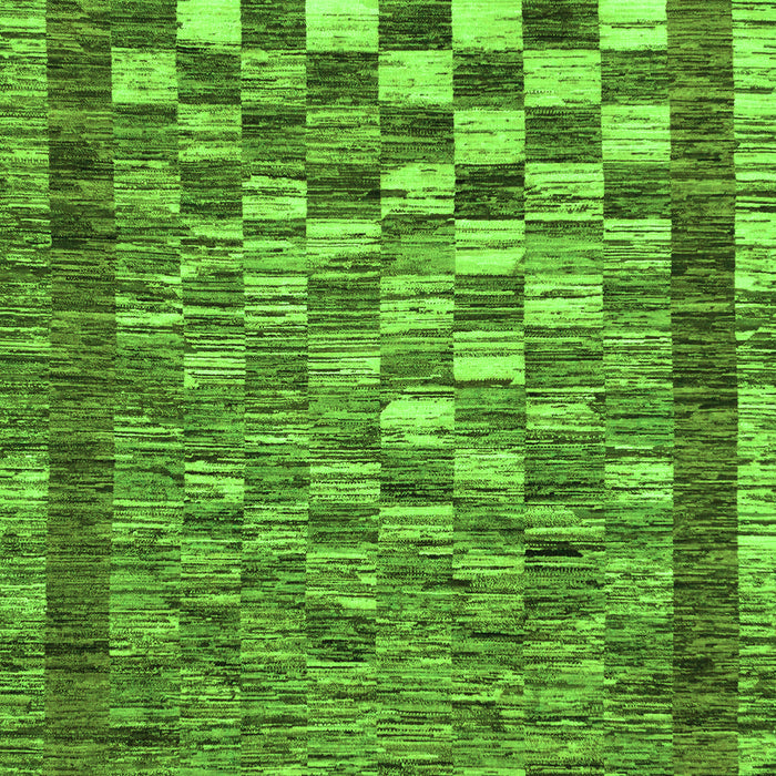 Machine Washable Checkered Green Modern Area Rugs, wshabs192grn