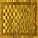 Square Checkered Yellow Modern Rug, abs192yw