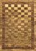 Machine Washable Checkered Brown Modern Rug, wshabs192brn