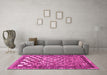 Machine Washable Checkered Pink Modern Rug in a Living Room, wshabs192pnk