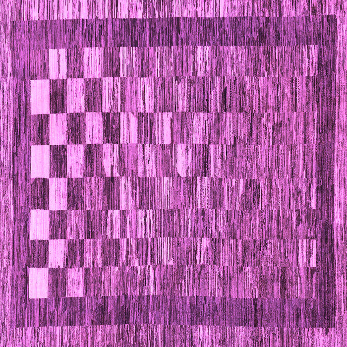 Square Machine Washable Checkered Purple Modern Area Rugs, wshabs192pur