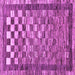 Square Machine Washable Checkered Purple Modern Area Rugs, wshabs192pur