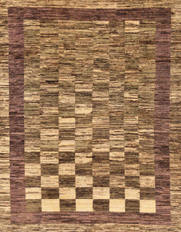 Abstract Saddle Brown Checkered Rug, abs192