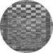 Round Checkered Gray Modern Rug, abs192gry