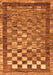 Checkered Orange Modern Rug, abs192org