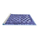 Sideview of Machine Washable Checkered Blue Modern Rug, wshabs192blu