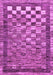 Machine Washable Checkered Purple Modern Area Rugs, wshabs192pur