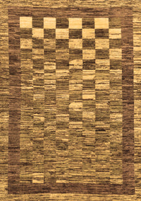 Checkered Brown Modern Rug, abs192brn