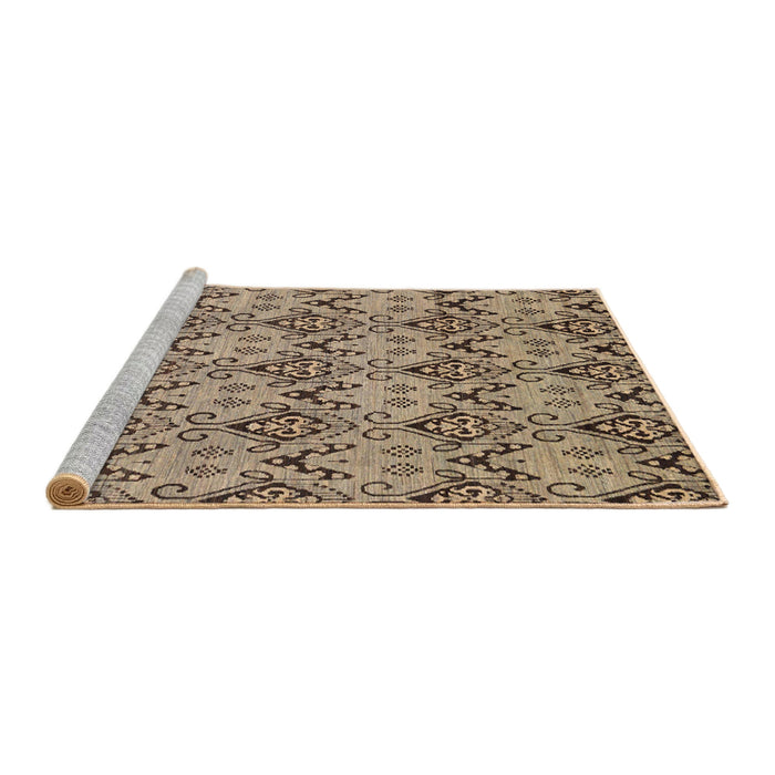 Sideview of Machine Washable Abstract Brown Sugar Brown Rug, wshabs193