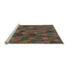 Sideview of Machine Washable Abstract Red Brown Rug, wshabs1930