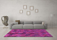 Machine Washable Abstract Pink Modern Rug, wshabs1930pnk