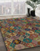 Abstract Red Brown Modern Rug in Family Room, abs1930