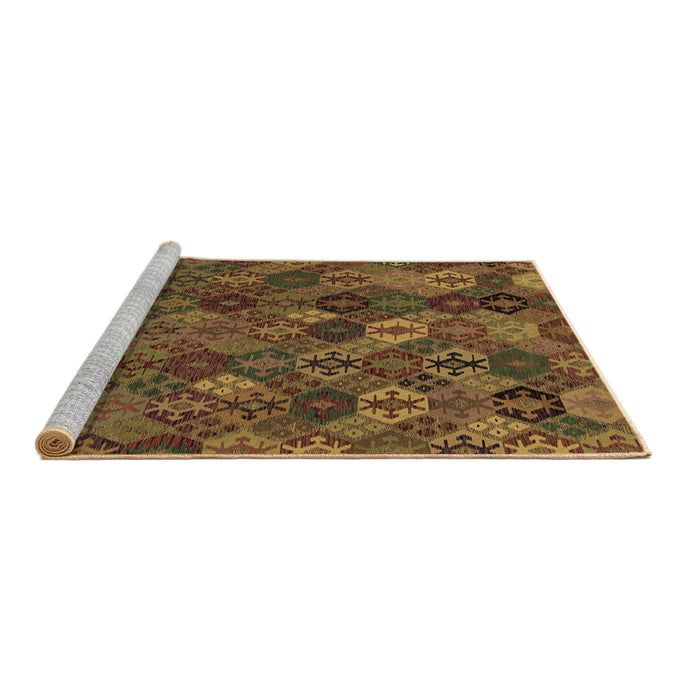 Sideview of Machine Washable Abstract Brown Modern Rug, wshabs1930brn