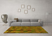 Machine Washable Abstract Yellow Modern Rug in a Living Room, wshabs1930yw