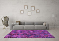 Machine Washable Abstract Purple Modern Rug, wshabs1930pur