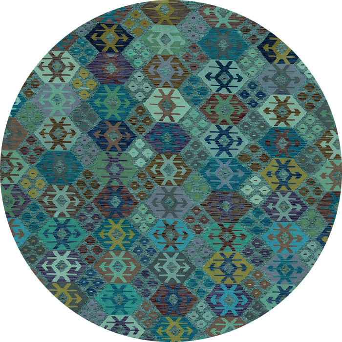 Round Machine Washable Abstract Light Blue Modern Rug, wshabs1930lblu