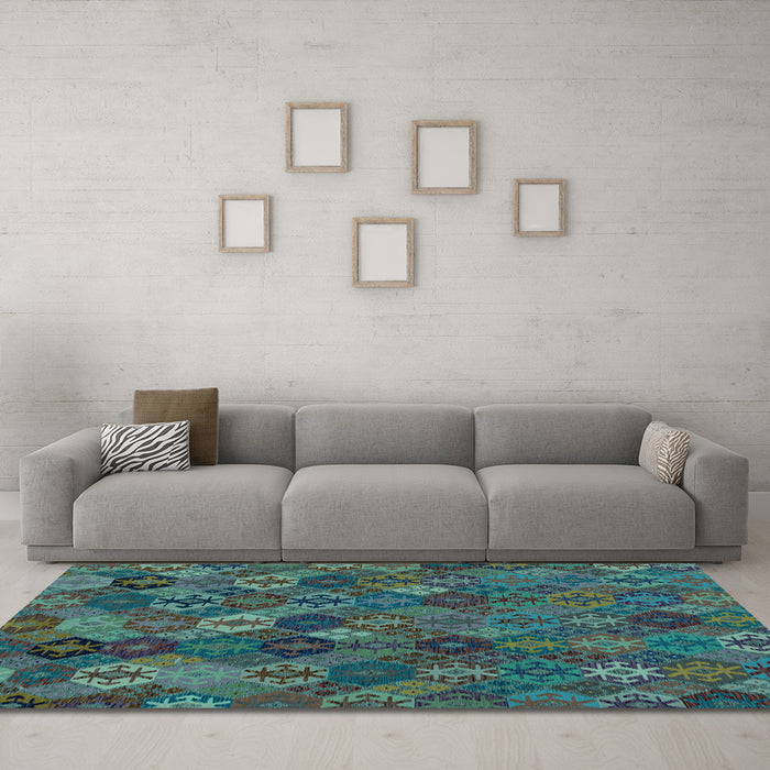 Machine Washable Abstract Light Blue Modern Rug in a Living Room, wshabs1930lblu