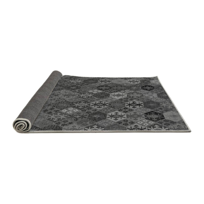 Sideview of Abstract Gray Modern Rug, abs1930gry