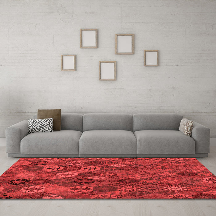 Modern Red Washable Rugs