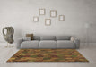 Machine Washable Abstract Brown Modern Rug in a Living Room,, wshabs1930brn