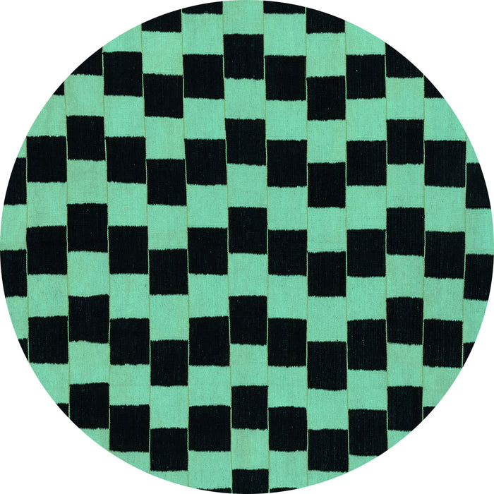 Round Abstract Turquoise Modern Rug, abs1931turq
