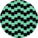 Round Abstract Turquoise Modern Rug, abs1931turq