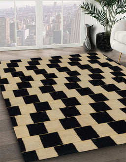 Abstract Black Modern Rug in Family Room, abs1931