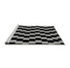 Sideview of Machine Washable Abstract Gray Modern Rug, wshabs1931gry